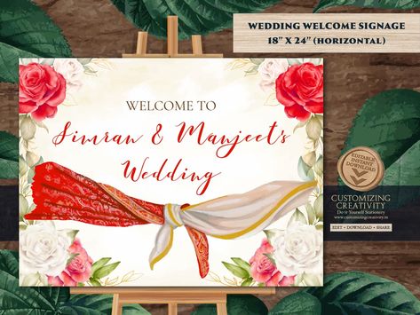 Buy Indian Wedding Welcome Sign Hindu Welcome Sign Hindu Wedding Online in India - Etsy Wedding Signage Template, Wedding Welcome Board, Welcome Board, Desi Wedding Decor, Welcome Boards, Welcome Signs, Traditional Indian Wedding, Sikh Wedding, Wedding Welcome Sign