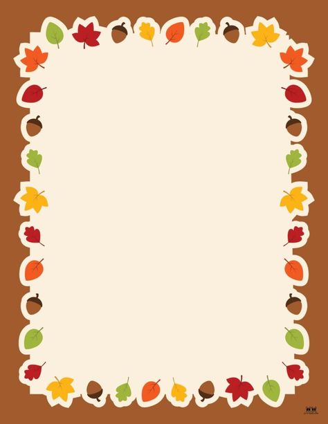 Choose from 20 unique fall page borders and frames for the perfect seasonal paper for anything you might need it for! 100% FREE. Print from home! Fall Border Design, Fall Borders Free Printable, Fall Borders And Frames, Thanksgiving Borders And Frames, Page Borders Free, Fall Leaf Border, Autumn Frame Background, Autumn Border Frame, Thanksgiving Prints