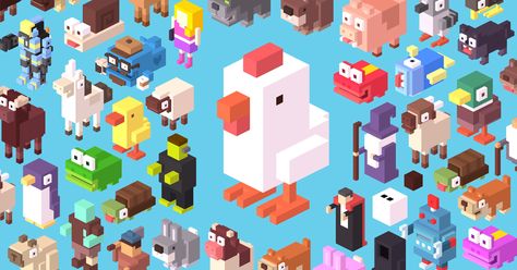 Related image Crossy Road Game, Crossy Road Characters, Isometric Game Design, Isometric Character, Voxel Character, Voxel Games, Isometric Game, Voxel Art, Crossy Road