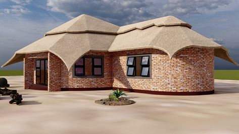 Let's Build Rural Homes ZW🇿🇼 | Rondovel plan for sale with gazebo and round hut kitchen Rural Home Exterior, Rondavel House Designs, Dome House Design, African Hut, Round House Plans, Retirement Village, Hut House, Round Building, Geodesic Dome Homes