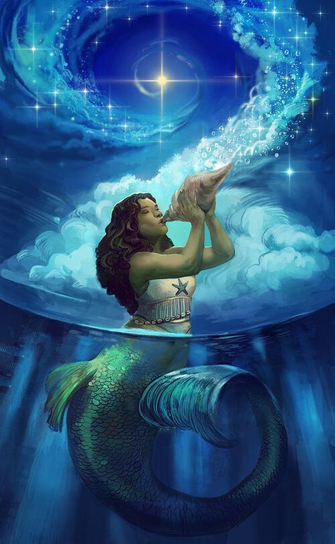 Archive — The Art of Julie Dillon Tarot Cards Decks Beautiful, Tarot Mucha, Mermaid Tarot, Pisces Season, Orishas Yoruba, Angel Cards Reading, Unicorns And Mermaids, African Spirituality, Mermaid Pictures