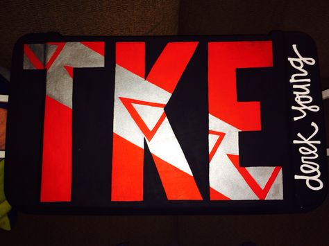 Tke cooler Tke Formal Cooler, Tke Cooler Ideas, Tke Fraternity Coolers, Tke Cooler, Mountain Weekend Cooler, Paddle Designs, Formal Coolers, Frat Formal, Fraternity Cooler