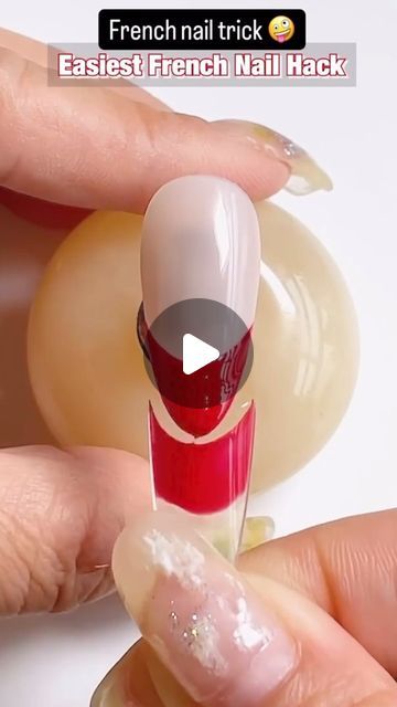 BGlam Mauritius on Instagram: "Repost • Easy French tips nail hack" How To Do French Tips Nails Tutorials, French Tip Tricks, Easy French Nails, Diy French Tip Nail Hacks, Easy French Tip Hack, Nail Art Designs Videos, French Tip Nails, Nail Tutorials, French Nails