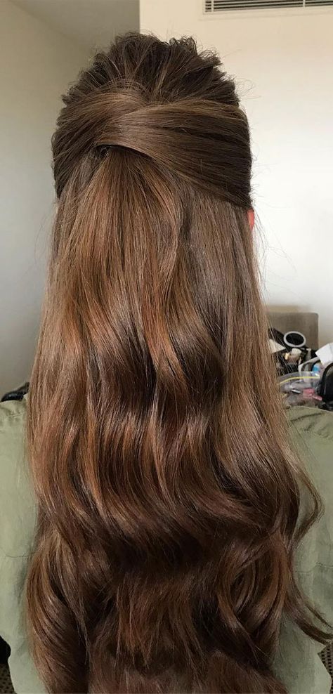 11. Simple & Pretty Half up half down Half up half down hairstyles will never go out of style. They are one of the... Half Up Hairstyles, Hair Half Up Half Down, Hair Half Up, Guest Hair, Bridesmaid Hair Makeup, Half Up Half Down Hairstyles, Prom Hair Down, Wedding Hairstyles Half Up Half Down, Half Up Half Down Hair