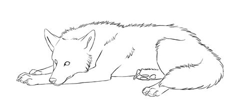 Wolf Laying Down Drawing, Laying Down Drawing, Wolf Outline, Draw A Wolf, Drawing Wolf, Husky Drawing, Wolf Base, Horse Outline, Wolf Sketch