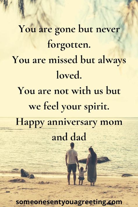 Say happy anniversary to your deceased parents with these Touching and moving anniversary wishes and messages | #parents #anniversary #heaven Heavenly Wedding Anniversary Quotes, Happy Wedding Anniversary In Heaven, Wedding Anniversary In Heaven, Happy Heavenly Anniversary, Happy Anniversary In Heaven, Happy Anniversary Parents, Happy Anniversary Mom Dad, Anniversary Verses, Anniversary Quotes For Parents