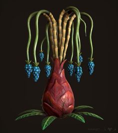 Alien Plants, Alien Concept, Alien Concept Art, Alien Creatures, Alien Worlds, Plant Drawing, Fantasy Concept Art, Fruit Art, Creature Concept