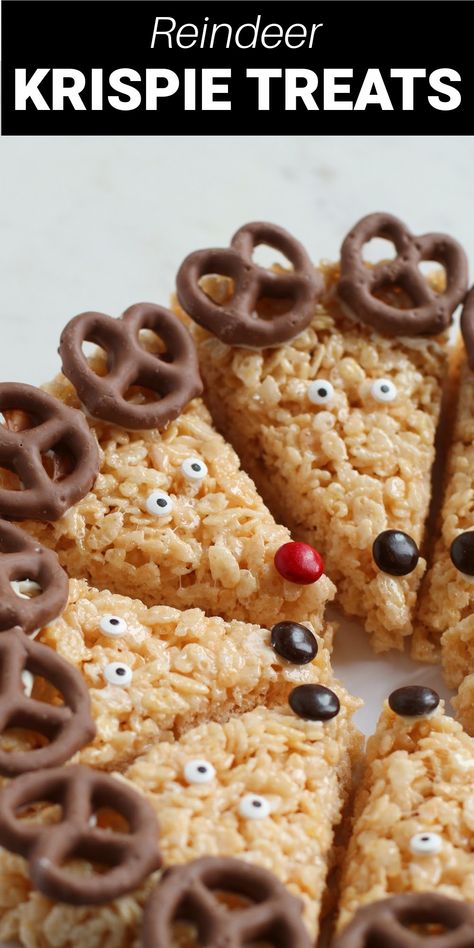 Reindeer Treats, Krispie Treats Recipe, Krispy Treats, Festive Desserts, Rice Krispy, Marshmallow Creme, Rice Krispie Treats, Incredible Recipes, Rice Krispie