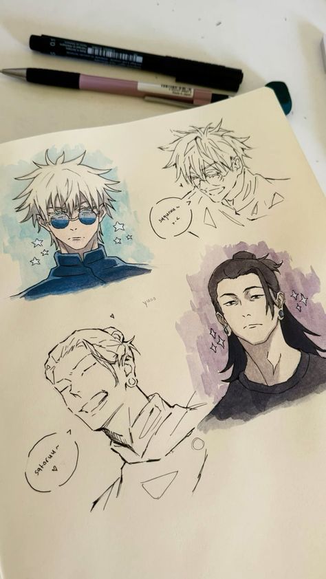 Gojo Drawing Reference, Jjk Art Style, Art Sketchbook Anime, How To Draw Gojo, Drawing Jujutsu Kaisen, Sketchbook Ideas Anime, Jjk Manga Art, Jjk Drawing, Gojo Art