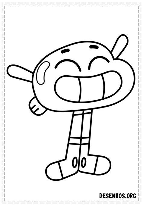 gumball para colorir 42 Gumball Coloring Page, Gumball Sketch, Amazing World Of Gumball Drawings, Gumball Drawing, Darwin Tattoo, Tattoo Expo, Ball Drawing, Graffiti Writing, Hello Kitty Art