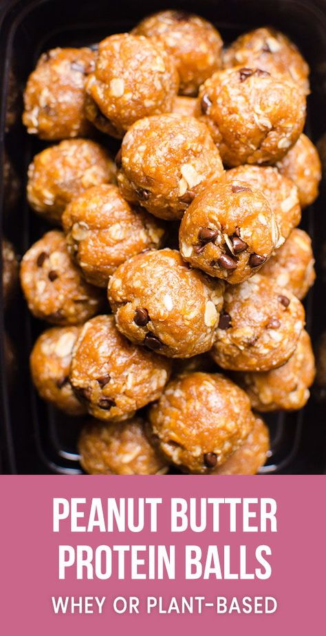 Easy Protein Snacks, Peanut Butter Protein Balls, Healthy Recipes Easy, Protein Balls Recipes, Healthy Protein Snacks, Protein Snack, Healthy Recipes Easy Snacks, Protein Powder Recipes, Protein Balls