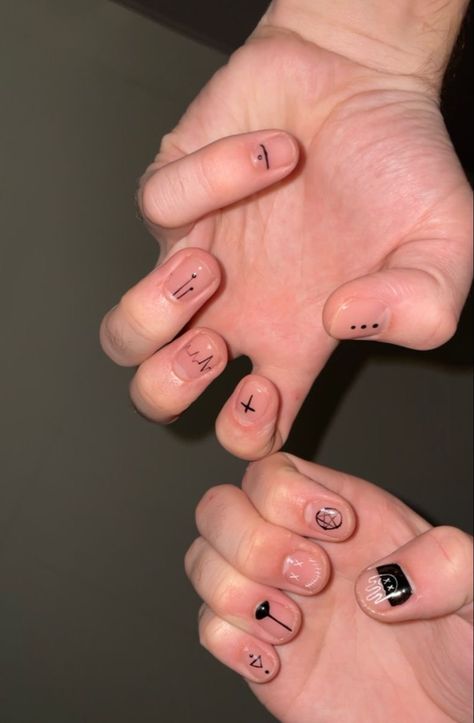 Nail Polish Ideas For Men, Short Guy Nail Designs, Simple Nail Designs For Guys, Mens Nail Polish Ideas, Male Nail Art Designs Simple, Mens Manicure Design Simple, Simple Male Nail Art, Clear Nail Designs Men, Masculine Nail Designs Men