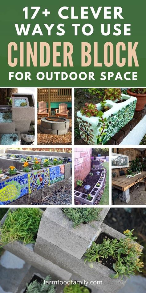 17+ Creative Cinder Block Outdoor Ideas & Designs For 2022 Cheap Gardening Ideas, Cheap Gardening, Cinder Blocks Diy, Succulent Outdoor, Rustic Outdoor Decor, Cinder Block Garden, Cinder Block Walls, Cinder Blocks, Cement Blocks