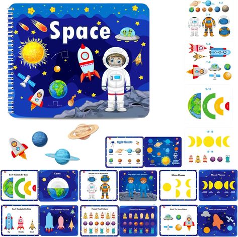 Space themed busy book for kids. If you have students who like space they will love this book. Preschool Montessori, Learning Weather, Weather Books, Kindergarten Reading Activities, Toys For Toddlers, Montessori Materials, Preschool Learning Activities, Montessori Activities, Toys For Kids