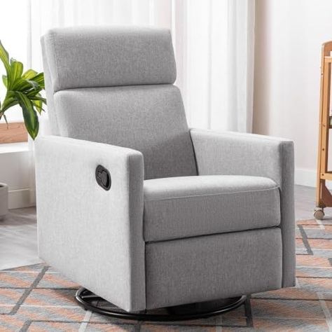 Amazon.com: LUMISOL Modern Swivel Glider Rocker Recliner, Manual Glider Reclining Sofa Chair for Nursery, Upholstered Glider Rocker with Tall Back for Living Room, Bedroom, Tan : Home & Kitchen Rocker Nursery, Glider Nursery, Nursery Recliner, Nursery Seating, Rocker Recliner Chair, Swivel Rocker Chair, Swivel Glider Chair, Swivel Recliner Chairs, Rocker Chairs