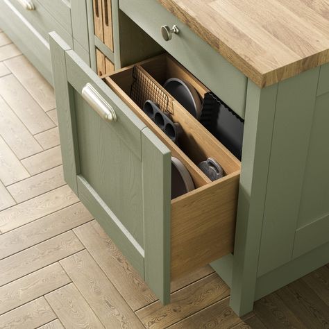 Laura Ashley Fitted Furniture (@lauraashleyfittedfurniture) • Instagram photos and videos Laura Ashley Kitchen, Barn Kitchen, Tray Storage, Fitted Kitchen, Social Housing, Kitchens And Bedrooms, Baking Tray, Kitchen Cupboard, Shaker Kitchen