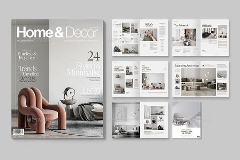 Interior Design Magazine Template Preview - GraphicRiver Interior Design Magazine Layout, Interior Portfolio, Catalog Design Layout, Furniture Magazine, 잡지 레이아웃, Minimalist Inspiration, Brochure Template Layout, Magazine Layout Design, Brochure Layout