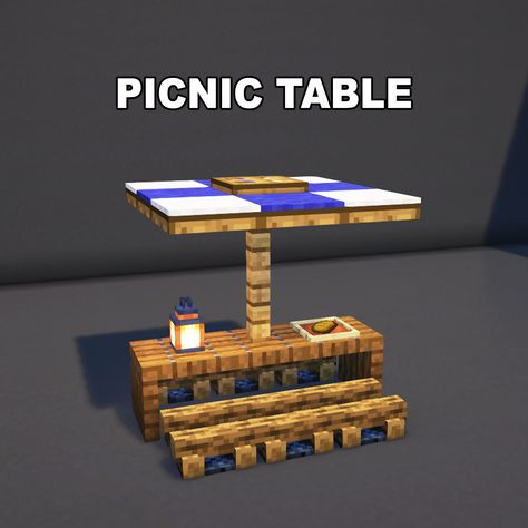 Minecraft Picnic Table ✅ Follow for OP Minecraft Builds 📢 Share with your Friends 💬 Rate this Build 1-10 🔖Tags 🔖 #minecraft #minecraftbuilds #minecrafters #minecraftpe #minecraftmemes #mınecraftideas #minecraftbuild #minecraftbuilding #minecraftbuilding #minecrafttutorial #minecraftonly #mcpe #minecraftpc #minecraftcreations #minecraftdaily #minecraftdesign #minecraftjava #minecrafts #minecraftyoutuber #gaming Minecraft Tables Ideas, Beach Umbrella Minecraft, Picnic Ideas Minecraft, Cafe Minecraft Inside, Minecraft Booth Design, Beach Decor Minecraft, Minecraft Picknick Table, Tables In Minecraft, Patio Minecraft Ideas