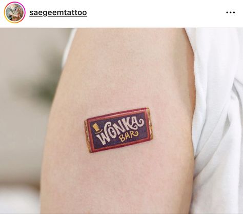 Im that spoilt child in charlie and the chocolate factory I WANT IT NOW Wonka Bar, Candy Tattoo, Charlie Chocolate Factory, Charlie And The Chocolate Factory, Spoiled Kids, Creepy Tattoos, Instagram Tattoo, E Tattoo, Chocolate Factory