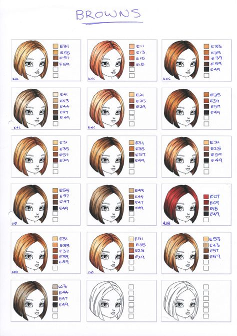 Copic Marker Chart, Ohuhu Markers Hair, Copic Hair Color Combos, Copic Marker Color Chart, Copic Color Chart, Copic Pens, Copic Markers Tutorial, Copic Marker Art, Copic Art