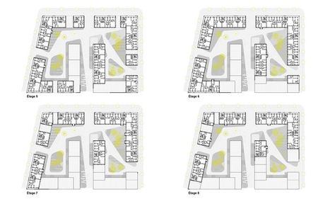 Connecting Riads Residential Complex / AQSO Arquitectos,residential block plans Landscape Architecture Presentation, Residential Architecture Facades, Concept Board Architecture, Residential Building Plan, Social Housing Architecture, Residential Architecture Apartment, Site Analysis Architecture, Library Plan, Block Plan