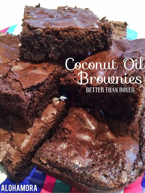 Coconut Oil Brownies, Oil Brownies, Gf Brownies, Cake Like Brownies, Boxed Brownies, Gluten Free Brownies Recipe, Dairy Free Brownies, Coconut Oil Recipes, Gluten Free Brownies