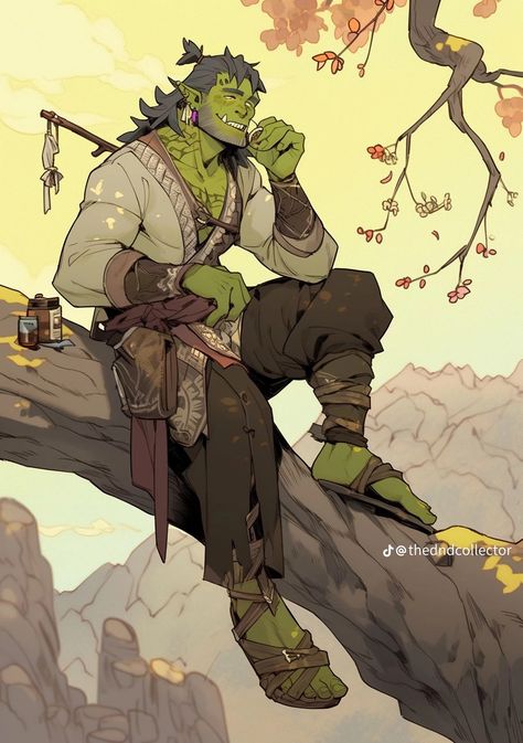 Handsome Orc Male, Orc Fashion, Orc Male Character Design, Dnd Orc Character Design, Half Orc Male Character Design, Half Orc Character Design, Dnd Gnome Male, Ogre Character Design, Half Orc Dnd Male