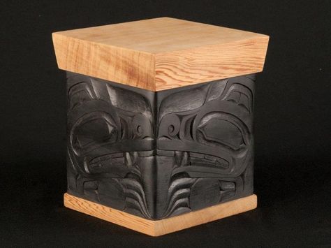 Wasco Bentwood Box by Ernest Swanson (Haida). Horseshoe Bay, West Vancouver, Carved Furniture, Vancouver British Columbia, Totem Pole, Northwest Coast, North Coast, Native Art, First Nations