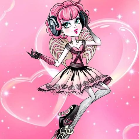 Draculaura Royale High, Monster High Ca Cupid, Cupid Mh, C A Cupid Monster High, Pink Radio, Zoo Zoo, High Characters, Cosplay Inspo, High Aesthetic