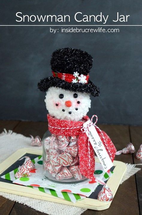 Snowman Craft Ideas, Life Gifts, Diy Schneemann, Snowman Crafts Diy, Snowman Craft, Diy Snowman, Candy Crafts, Mason Jar Gifts, Christmas Crafts For Gifts