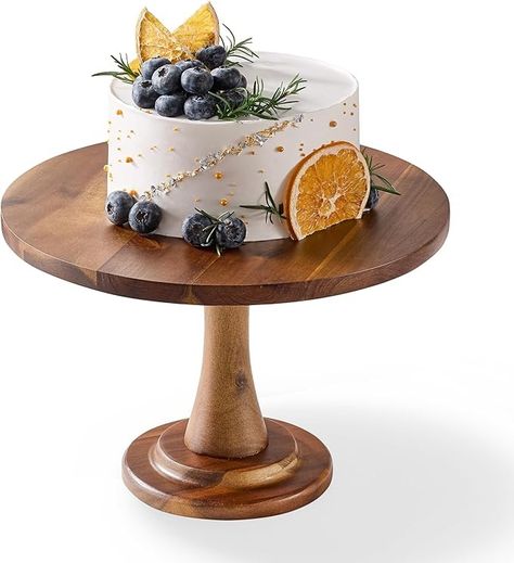 Amazon.com | TIDITA Acacia Wood Cake Stand Rustic – 12 inch Wooden Round Cake Stands for Cupcake - Cake Plate Pedestal for Dessert Table - Food Display Risers for Decor, Wedding, Restaurant, Party (12 Inch): Cake Stands Wooden Cake Plate, 12 Inch Cake, Cake Display Table, Charcuterie Display, Rustic Cake Stands, Wedding Restaurant, Round Cake Stand, Wood Cake Stand, Party Spread