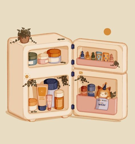 Biggest Insecurities, Mini Fridge In Bedroom, Drawing Ideas List, Isometric Art, Basic Skin Care Routine, Basic Drawing, Mini Fridge, Cute Easy Drawings, Kawaii Art