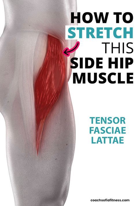 Get immediate hip pain relief and piriformis syndrome relief by stretching the tensor fasciae latae muscle. A side hip muscle that gets tight and causes intense hip pain and lower back tension. This post will share the best way to stretch the hip and target the TFL and the best TFL stretch you can do anywhere. Hip Muscle Exercises, Muscle Tightness Relief, Stretch Outer Hip, Pop Hips Back In Place, Front Hip Stretches For Pain, Stretches For Hips And Lower Back, Sore Hip Stretches, Standing Hip Stretches, Stiff Hip Stretches