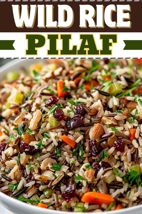 Cranberry Pecan Rice Pilaf, Wild Rice Pilaf Instant Pot, Rice Pilaf With Vegetables, Wild Rice Pilaf With Cranberries, Recipes With Wild Rice, How To Season Rice, Wild Rice Side Dish, Wild Rice Hotdish, Wild Rice Pilaf Recipe