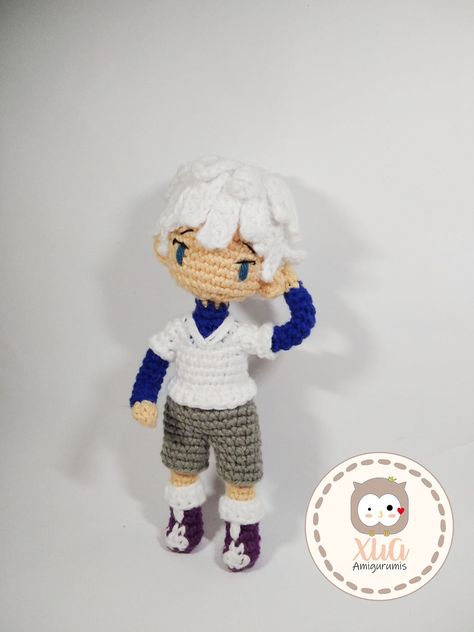 Killua Crochet Pattern, Anime Amigurumi, Amigurumi Anime, Anime Crochet, Cowboy Bebop Anime, Anime Bag, Crochet Humor, Fun Crochet Projects, Embroidery And Stitching