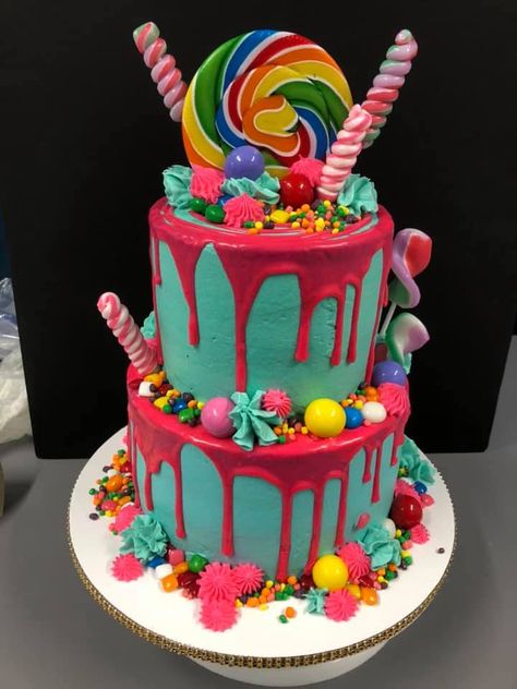 Rainbow Sweets, Cake And Ice Cream, 7th Birthday Cakes, 16 Cake, Sweet 16 Cakes, Fun Cakes, Miniature Cake, Dr Suess, Girl Cakes