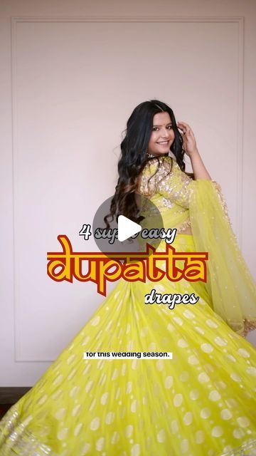 Radhika Bhardwaj Prakash on Instagram: "4 Super easy #dupattadrapes Ideas ♥️

Comment below which one you will try in this wedding season, my favourite is 2nd & 3 for sure 🥹✨

#dupattadrapingstyle #wedding #lehengadupatta" Drape Dupatta, Dupatta Draping Styles, Dupatta Draping, Lehenga Dupatta, February 11, Wedding Season, My Favourite, Super Easy, How To Plan