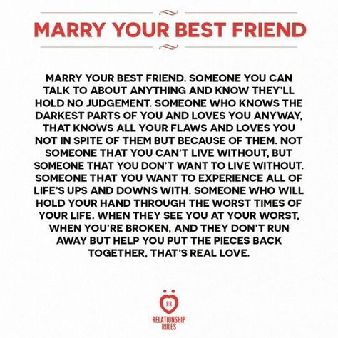 Marry your best friend...❤️💍 Marry Best Friend Quote, Best Friend Funny Quotes, Friend Funny Quotes, Marry Best Friend, Marrying Your Best Friend, Best Friend Quote, Married Quotes, Best Friend Funny, Best Friend Relationship