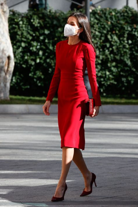 Outfit Vestido Rojo, Royal Portraits, Elegante Y Chic, Spanish Royal Family, Letizia Of Spain, Princess Sofia, Queen Letizia, Portrait Gallery, Awards Ceremony