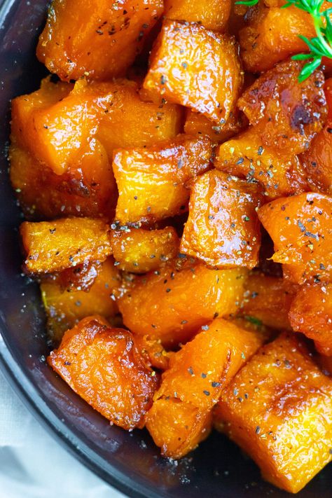 Roasted Butternut Squash Maple Syrup, Roasted Butternut Squash With Maple Syrup, Honey Roasted Butternut Squash Cranberry, Candied Butternut Squash Recipes, Maple Butternut Squash Recipes, Maple Glazed Butternut Squash, Roasted Hubbard Squash, Make Ahead Squash Recipes, Butternut Squash Sides Recipes