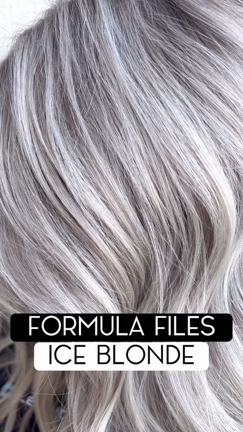 FORMULA FILES 😍 • Save this post for the next time you need a PERFECT ice blonde formula! • FILE #6: ice blonde formula @redken shades… | Instagram Shades Eq Platinum Toner, Shades Eq Silver Toner Formulas, Shades Eq Grey Toner Formulas, Redken Blonde Formula Shades, Redkin Eq Shades Formulas, Redken Shades Eq Formulas Blondes, Shades Eq Toner Formulas, Silver Hair Color Formula, Ice Blonde Highlights