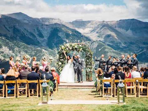 Wedding Venues In Colorado, Telluride Colorado Wedding, Scenic Wedding Venues, Lake Tahoe Wedding Venues, Colorado Mountain Wedding Venues, Mountain View Weddings, Montana Wedding Venues, Scenic Wedding, Mountain Top Wedding