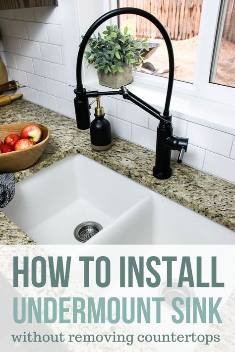 Undermount Sink Installation Tips and Tricks - Making Manzanita Installing Undermount Sink Diy, Replace Kitchen Sink, Undermount Farmhouse Sink, Overmount Sink, Under Mount Kitchen Sink, Sink Installation, Undermount Stainless Steel Sink, Quartz Sink, Kitchen Sink Organization