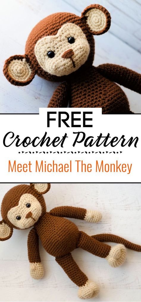 Crochet Monkey Pattern, Monkey Crochet, Monkey Toy, Crochet Monkey, Monkey Pattern, Crochet Lovey, Crocheted Toys, Crochet Kids, Crochet Toddler