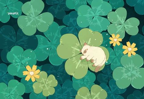 Plants Drawing Aesthetic | Kitten Forest | Strawberry Plants | Ferns Herbs Forest Illustration | Four Leaf Clover Art Illustration | Aesthetic Plant Drawing Cute Strawberry Drawing Kawaii, Clover Leaf Art, Four Leaf Clover Art, Art Illustration Aesthetic, Aesthetic Kitten, Plants Drawing, Aesthetic Plant, Forest Drawing, Drawing Aesthetic