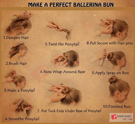 Perfect Ballerina Bun, Recital Makeup, Ballerina Hair, Ballet Hairstyles, Ballerina Bun, Hair Tutorials, Fun Crafts For Kids, Kid Crafts, Hair Tips