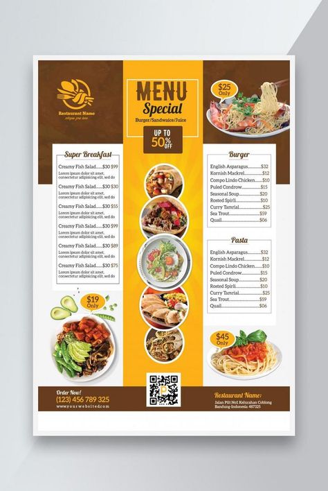 Food Menu Template Design#pikbest#templates Menu Design Ideas Templates, Western Food Menu, Catering Menu Design, Breakfast Menu Design, Burger Flyer, Menu Sans Gluten, Hotel Menu, Menu Card Design, Restaurant Poster