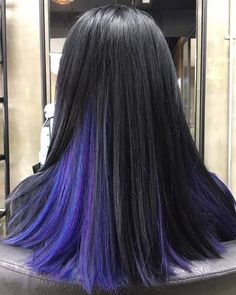 Under Hair Color Purple, Under Hair Dye Purple, Purple Hair Underneath, Purple Blue Hair, Purple And Blue Hair, Under Hair Dye, Hair Color For Tan Skin, Under Hair Color, Hair Dyed Underneath