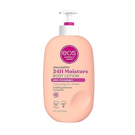 Amazon.com : eos Shea Better Body Lotion- Pink Champagne, 24-Hour Moisture Skin Care, Lightweight & Non-Greasy, Made with Natural Shea, Vegan, 16 fl oz : Beauty & Personal Care Eos Lotion, Better Body, Pink Champagne, Eos, Body Lotion, Dry Skin, Beauty And Personal Care, Lotion, Champagne