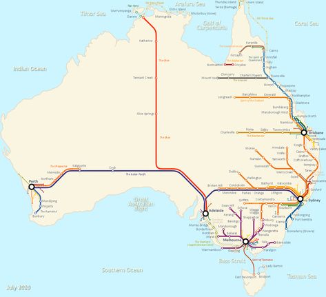 Map Of Australia, Train Map, Transit Map, Metro System, City Skyline Art, City Skylines, Rail Transport, Australia Map, Train Service